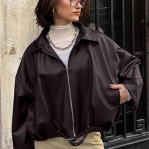 Brown Retro Biker Leather Jacket