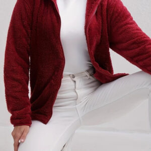 Casual Fuzzy Zipper Jacket